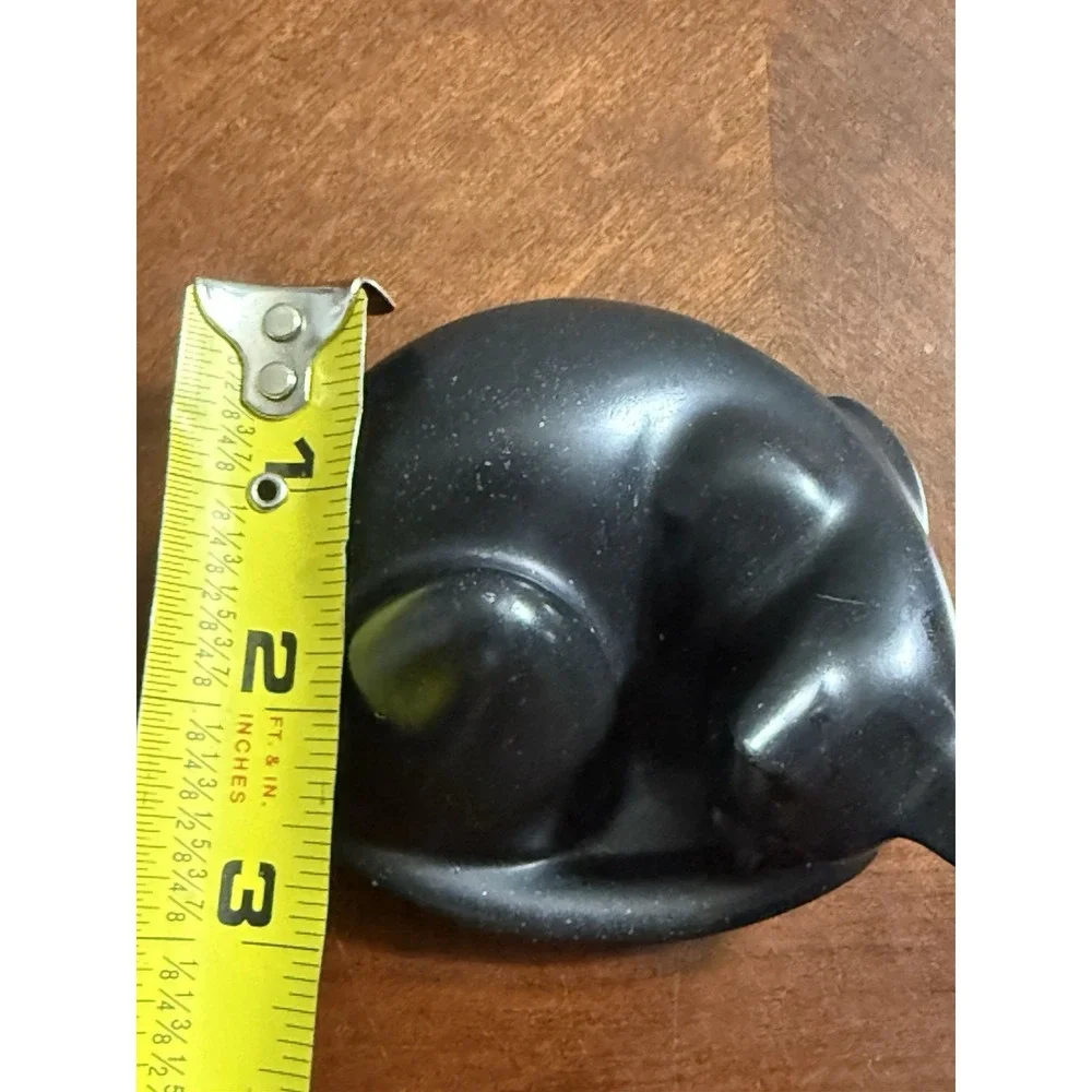 Vtg Capella of Dartington Sleeping‎ Cat Black Resin Figurine Paperweight